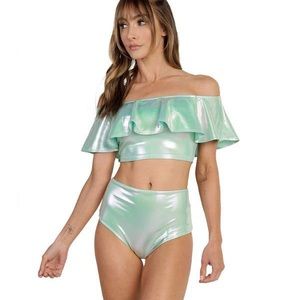 IHEARTRAVES Vibrant Lover Ruffled Short Set